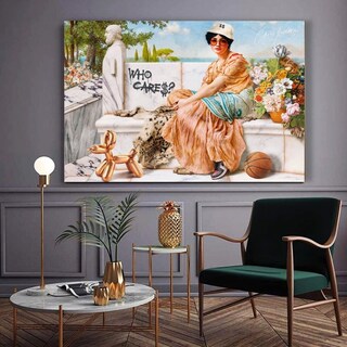 Foto 1 | Foto 1 | Cuadro Who Cares? Money Arte Clásico Moderno Canvas 140x90 Color Who Cares?