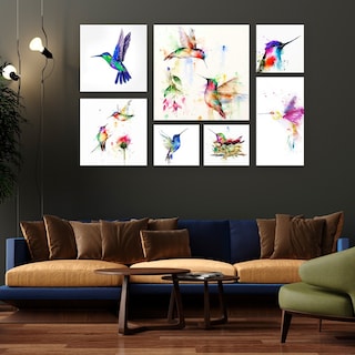 Foto 5 | Foto 5 | Set 7 Cuadros Decorativos Colibríes Acuarela 4k, Sala Recama