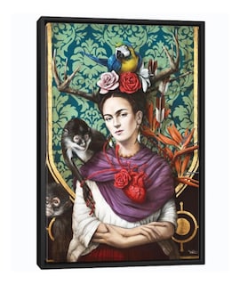 Foto 3 | Foto 3 | Cuadro Canvas Frida Kahlo Arte Mexicano Moderno Eco Friendly Color Verdes Armazón Bastidor
