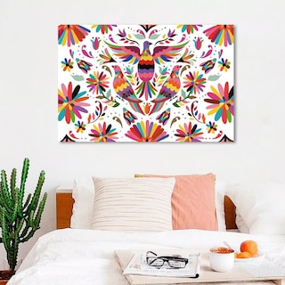 Foto 2 | Foto 2 | Cuadro Decorativo Arte Mexicano Huichol Otomí Lienzo Canvas Artístico No Sintético Tintas Ecologica