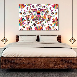 Foto 3 | Foto 3 | Cuadro Decorativo Arte Mexicano Huichol Otomí Lienzo Canvas Artístico No Sintético Tintas Ecologica