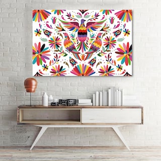 Foto 5 | Foto 5 | Cuadro Decorativo Arte Mexicano Huichol Otomí  Lienzo Canvas Artístico No Sintético Tintas Ecologica