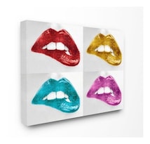 Cuadro Moderno Art Pop Labios Colores En Canvas .80x1 Mt