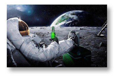 Foto 5 | Foto 5 | Cuadro Astronauta Con Cerveza Para Sala Oficina O Recamara