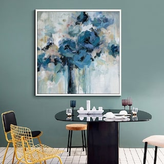 Foto 4 | Foto 4 | Cuadro Flores Azul Arte Abstracto Moderno Canvas Premium 4k