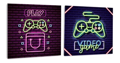 Foto 5 | Foto 5 | Set De Cuadros Decorativos Gamer Neón