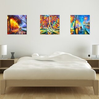 Foto 4 | Foto 4 | 3 Cuadros Decorativos Pareja Lluvia Modernos Tipo Oleo