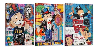Foto 1 | Foto 1 | Cuadros Alec Monopoly Money Basquiat Pop Street Art Neon