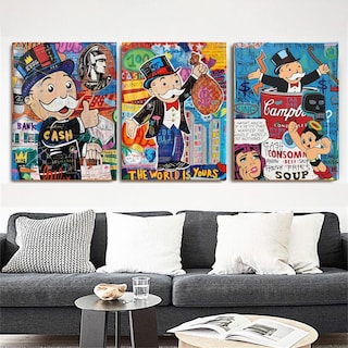 Foto 2 | Foto 2 | Cuadros Alec Monopoly Money Basquiat Pop Street Art Neon