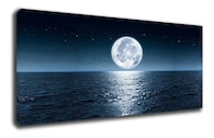 Cuadro Decorativo Luna Naturaleza Playa Mar Minimalista Sala