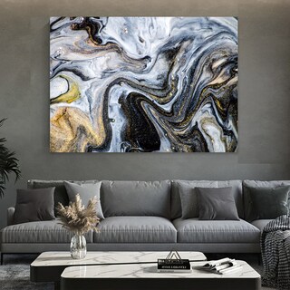 Foto 1 | Foto 1 | Cuadro Abstracto Decorativo Mármol Azul Lienzo Canvas No Sintetico  Moderno Estilo Galeria Opcion De Enmarcado