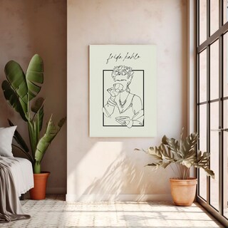 Foto 1 | Foto 1 | Cuadro Minimalista Moderno Frida Kahlo Canvas Nordico