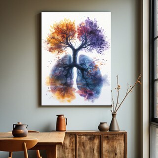 Foto 1 | Foto 1 | Cuadro Paisaje Arbol Pulmones Colorido 90x60cm.