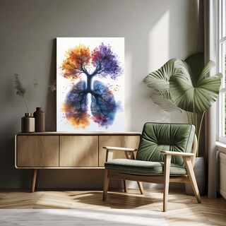 Foto 2 | Foto 2 | Cuadro Paisaje Arbol Pulmones Colorido 90x60cm.