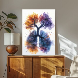Foto 4 | Foto 4 | Cuadro Paisaje Arbol Pulmones Colorido 90x60cm.