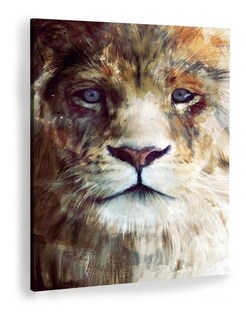 Foto 1 | Foto 1 | Cuadro Canvas Decorativo León Acuarela Abstracto Moderno Hd