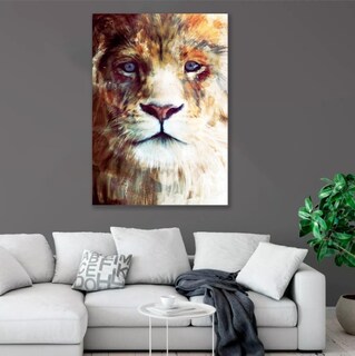 Foto 3 | Foto 3 | Cuadro Canvas Decorativo León Acuarela Abstracto Moderno Hd