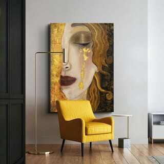 Foto 1 | Foto 1 | Cuadro Lienzo Canvas Grueso Lagrimas De Oro Klimt 70x100 Hd Color Freyas Tears Armazón Bastidor De Madera