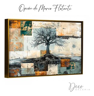 Foto 4 | Foto 4 | Cuadro Árbol Dorado Flores Blancas Hd Canvas Grueso 110x70cm