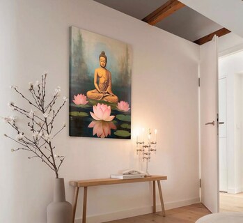 Foto 2 | Foto 2 | Cuadros Buda Vintage Yoga Loto Zen En Marco Lienzo Canvas