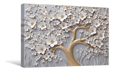 Foto 2 | Foto 2 | Cuadro Arbol Flores Canvas Artistico Sala Elegante 60x90 Hd