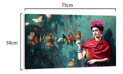 Foto 3 | Foto 3 | Cuadro Frida Kahlo. Cuadro Decorativo Para Recamara, Sala. Color Verde