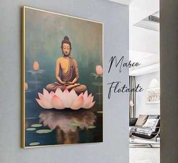 Foto 2 | Foto 2 | Cuadros Buda Vintage Yoga Loto Zen En Marco Lienzo Canvas