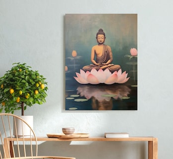 Foto 3 | Foto 3 | Cuadros Buda Vintage Yoga Loto Zen En Marco Lienzo Canvas