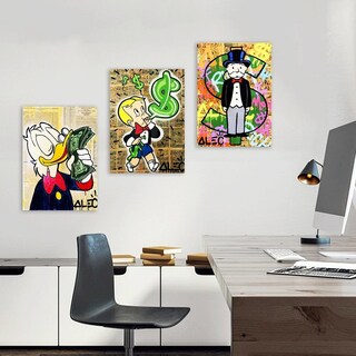Foto 3 | Foto 3 | Cuadros Alec Monopoly Money Arte Callejero Modernos Canvas Color Luxury Armazón Bastidor De Madera