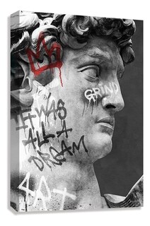 Foto 5 | Foto 5 | Cuadro Estatua Ángel Moderno Graffiti Grande Canvas 140x90cm