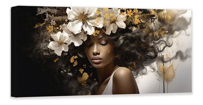 Foto 2 | Foto 2 | Cuadro Decorativo Africana Dorado Canvas Grande 110x140cm