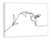 Cuadro Decorativo Minimalista Moder Decoración Sala Recamara Color Colibri Flor Armazón Bastidor De Madera