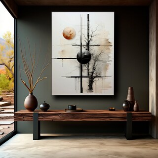 Foto 3 | Foto 3 | Cuadro Canvas Abstracto Geométrico Original Arte Moderno Hd