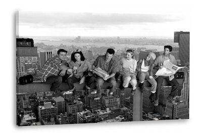 Foto 1 | Foto 1 | Cuadro Canvas Friends Lunch On A Top Skyscraper Color O B&n Color Blanco Y Negro Armazón Bastidor De Madera