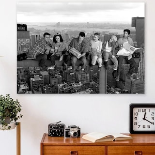 Foto 2 | Foto 2 | Cuadro Canvas Friends Lunch On A Top Skyscraper Color O B&n Color Blanco Y Negro Armazón Bastidor De Madera