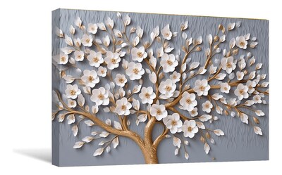 Foto 2 | Foto 2 | Cuadro Arbol Flores Canvas Artistico Sala Elegante 60x90 Hd