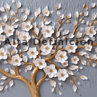 Foto 3 | Foto 3 | Cuadro Arbol Flores Canvas Artistico Sala Elegante 60x90 Hd