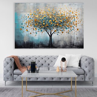 Foto 1 | Foto 1 | Cuadro Arbol Flores Canvas Artistico Hd Sala Elegante 110x70