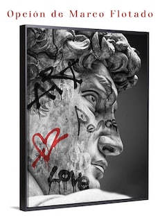 Foto 4 | Foto 4 | Cuadro Estatua Ángel Dioses Griegos Graffiti Canvas 90x60 Cm Color David Heart