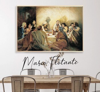 Foto 2 | Foto 2 | Cuadros Última Cena Lienzo Canvas Estilo Oleo Arte Religioso Color Ultima Cena Cueva Armazón Bastidor Madera