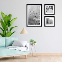 Cuadros Flores De Invierno Minimalista Blanco Negro Elegante