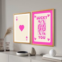 Set Cuadros Modernos Trendy Retro Lucky You Marco Madera