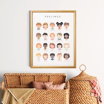 Cuadro Emociones Sentimientos Educativo Con Marco De Madera