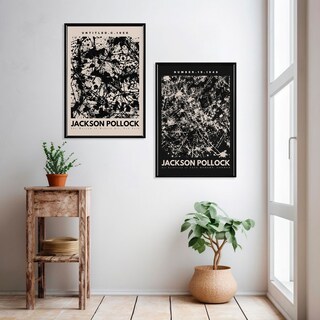 Foto 3 | Foto 3 | Set Cuadros Jackson Pollock Abstracto Museum Marco Madera