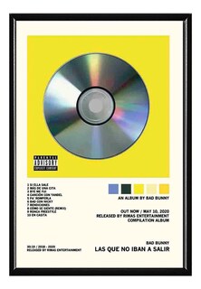 Foto 3 | Foto 3 | Bad Bunny Álbum Music Tracklist Cuadro Con Marco Madera