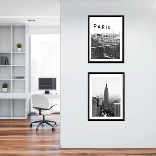 Foto 3 | Foto 3 | Set 2 Cuadros Paris Empire State Fotografía Marco Madera