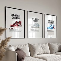 Set 3 Cuadros Tenis Sneakers Jordan Nike Minimalista C/marco