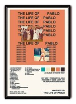 Kanye West Ye Álbum Music Tracklist Cuadro Con Marco Madera