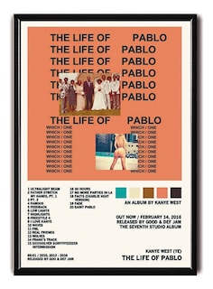Foto 1 | Foto 1 | Kanye West Ye Álbum Music Tracklist Cuadro Con Marco Madera