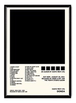 Kanye West Ye Álbum Music Tracklist Cuadro Con Marco Madera